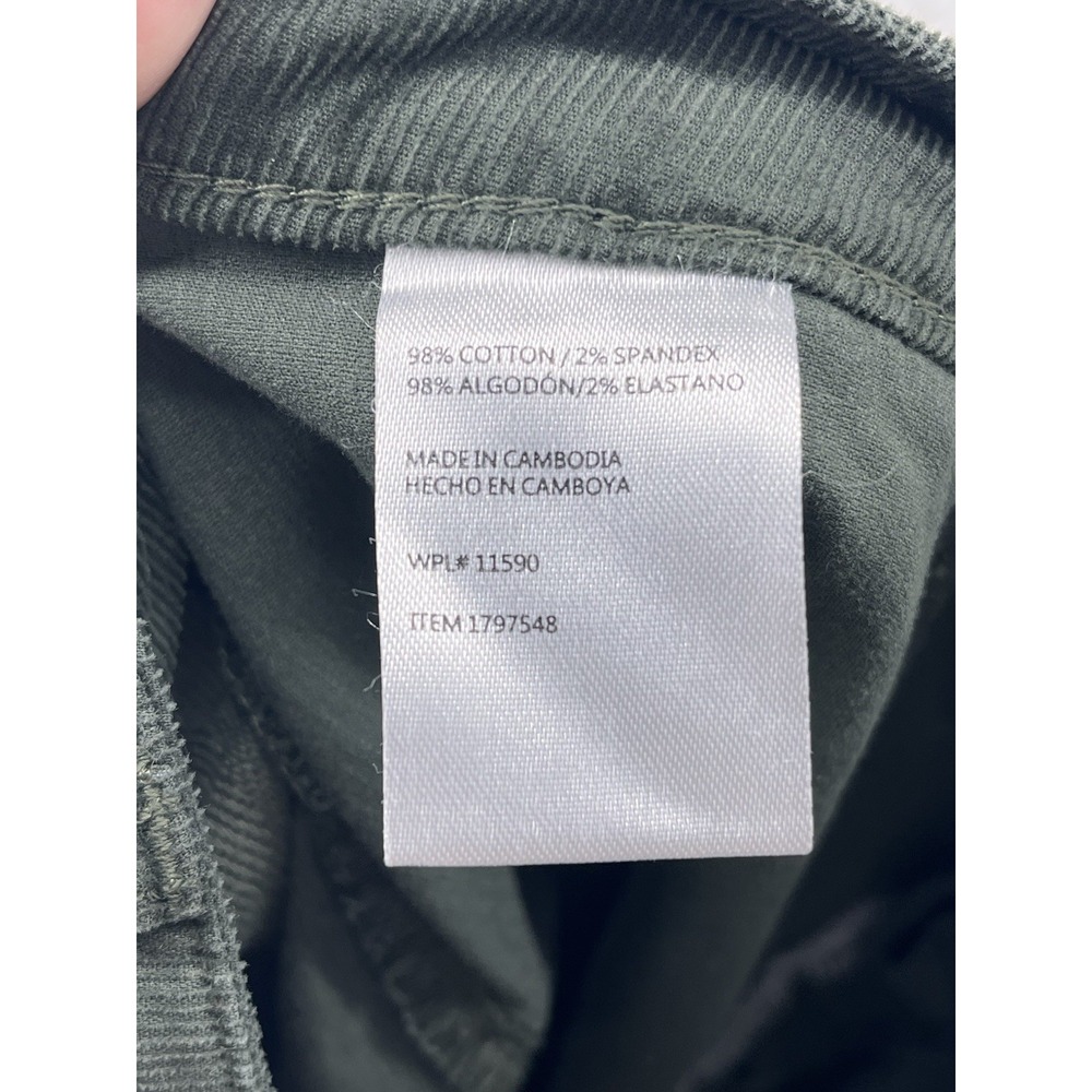 Weatherproof Vintage Pants Women's Size 14 Olive Stretch Wide Leg Corduroy Retro - Picture 9 of 10